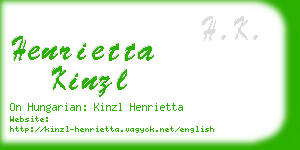 henrietta kinzl business card